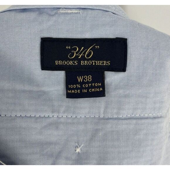 Brooks Brothers 346 Seersucker Shorts Size 38 Mens Blue Striped Flat Front Chino - Picture 5 of 6